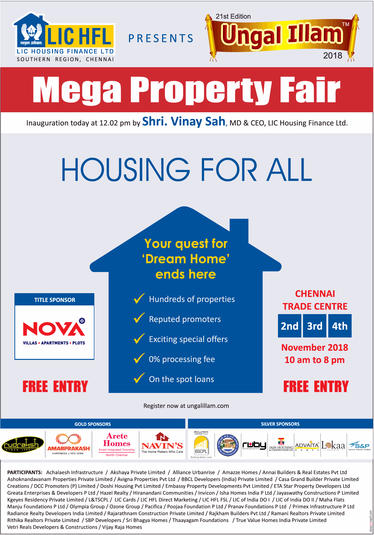 Presenting Mega Property Fair 2018 in Chennai Update